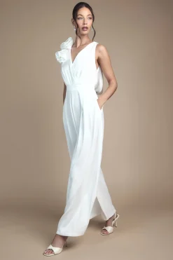 Combinaison de Mariée à Dos Drapé avec Corsage