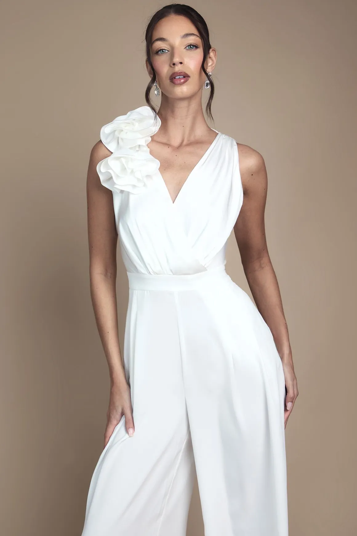 Combinaison de Mariée à Dos Drapé avec Corsage