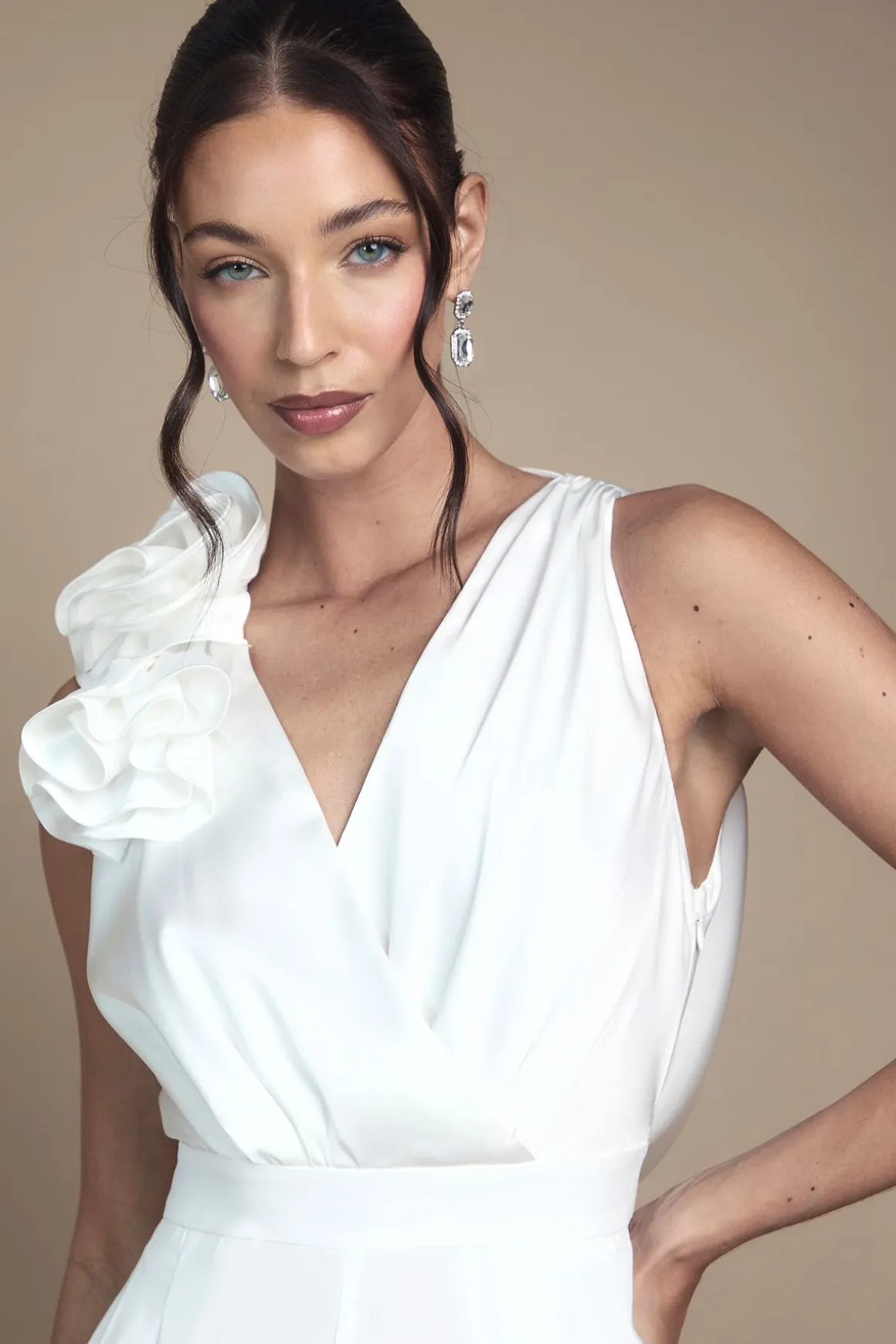 Combinaison de Mariée à Dos Drapé avec Corsage