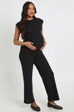 Combinaison De Maternité À Taille Froncée Et Jambes Larges