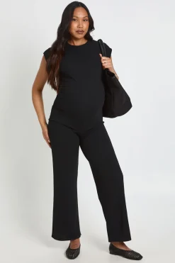 Combinaison De Maternité À Taille Froncée Et Jambes Larges