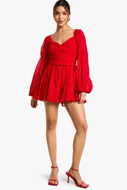 boohoo Combinaison en chiffon à manches fendues<Femme Combinaisons Et Combishorts