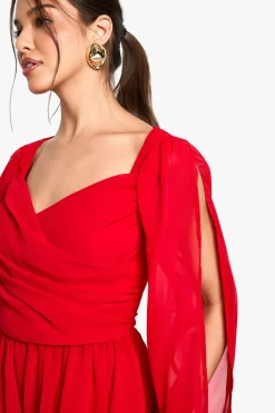 boohoo Combinaison en chiffon à manches fendues<Femme Combinaisons Et Combishorts