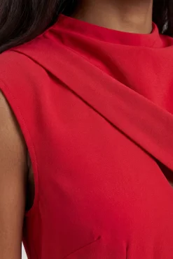 KarenMillen Combinaison En Crêpe Ajustée Avec Cape Asymétrique Et Détail Col Cape<Femme Combinaisons Et Combishorts