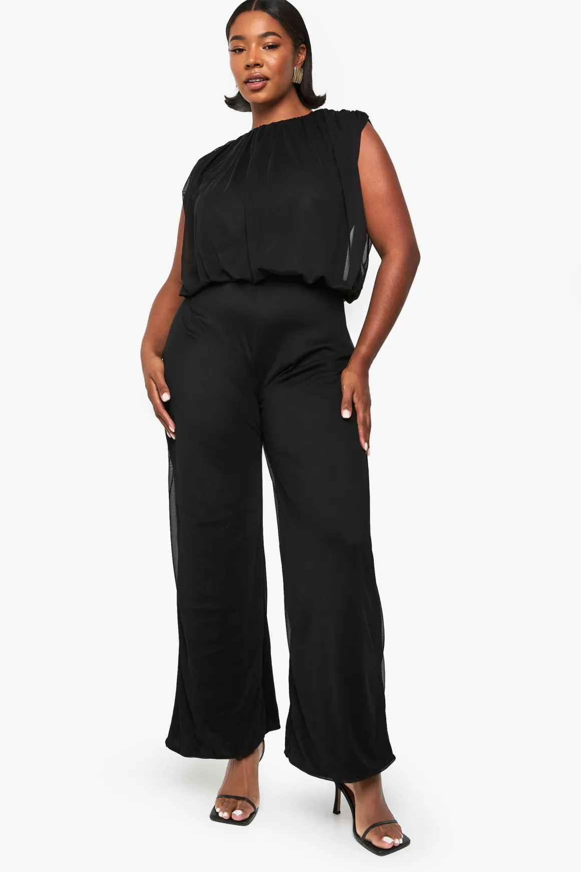 Combinaison en mesh blouson à jambes larges