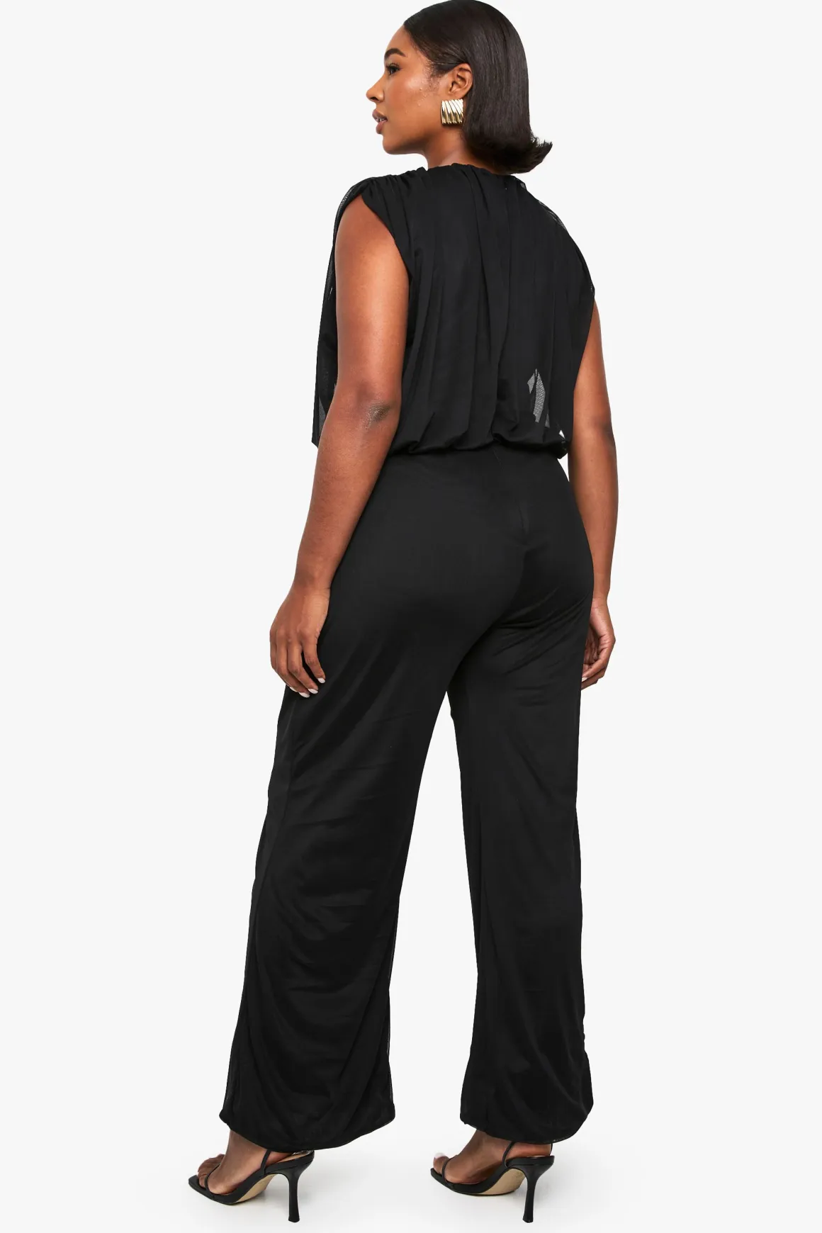 Combinaison en mesh blouson à jambes larges
