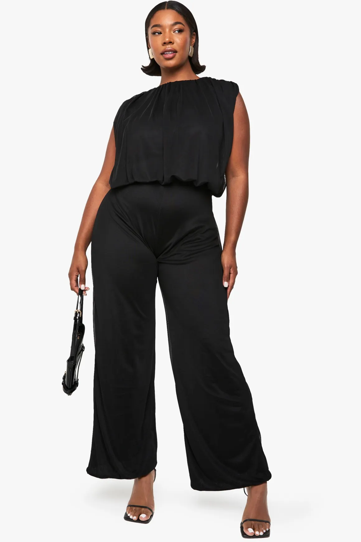 Combinaison en mesh blouson à jambes larges