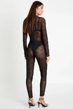 Combinaison en mesh effet toile d'araignée Halloween