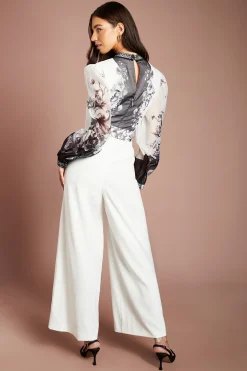 Combinaison En Organza À Imprimé Placé