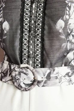 Combinaison En Organza À Imprimé Placé