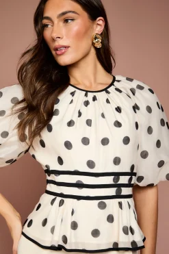 Coast Combinaison 2 en 1 à Pois avec Manches Bouffantes<Femme Pois|Combinaisons Et Combishorts