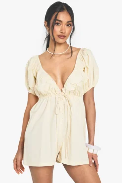 Combinaison en popeline de coton à manches ballon