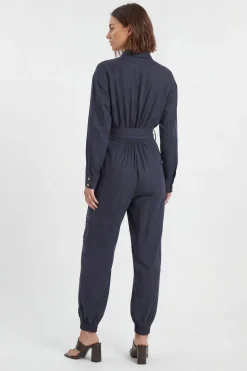 KarenMillen Combinaison En Sergé De Cupro Tissé Style Utilitaire<Femme Combinaisons Et Combishorts