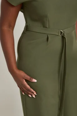Combinaison Grande Taille Asymétrique Avec Ceinture