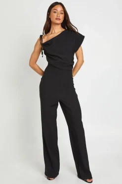 Combinaison Grande Taille Jambe Large Froncée Asymétrique