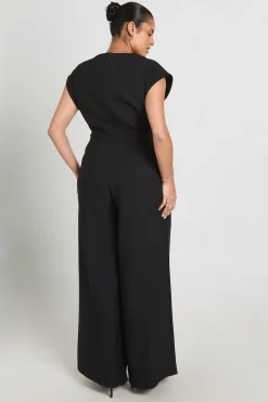 boohoo Combinaison Grande Taille À Jambes Larges Avec Taille Froncée<Femme Combinaisons Et Combishorts