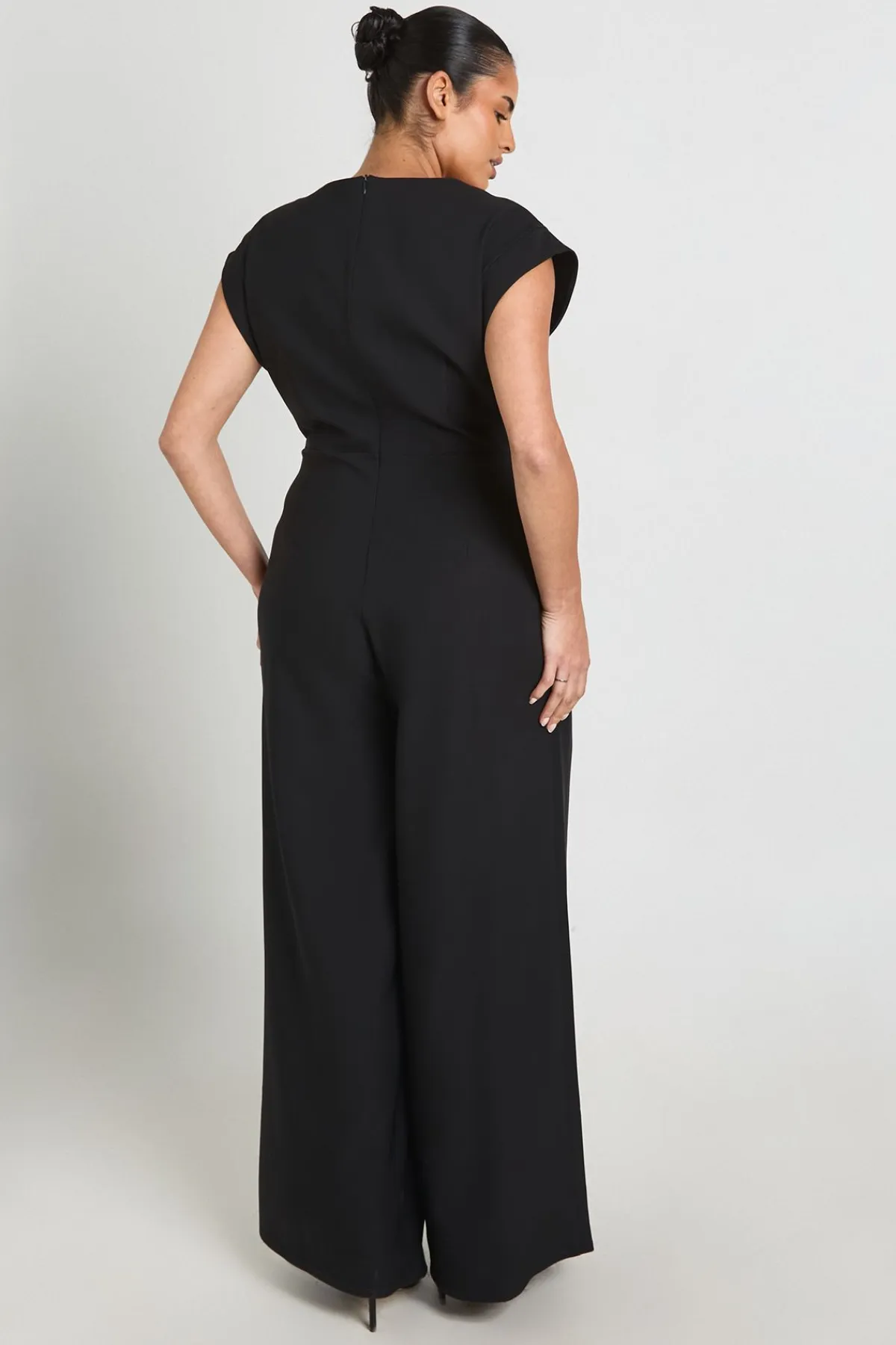 boohoo Combinaison Grande Taille À Jambes Larges Avec Taille Froncée<Femme Combinaisons Et Combishorts