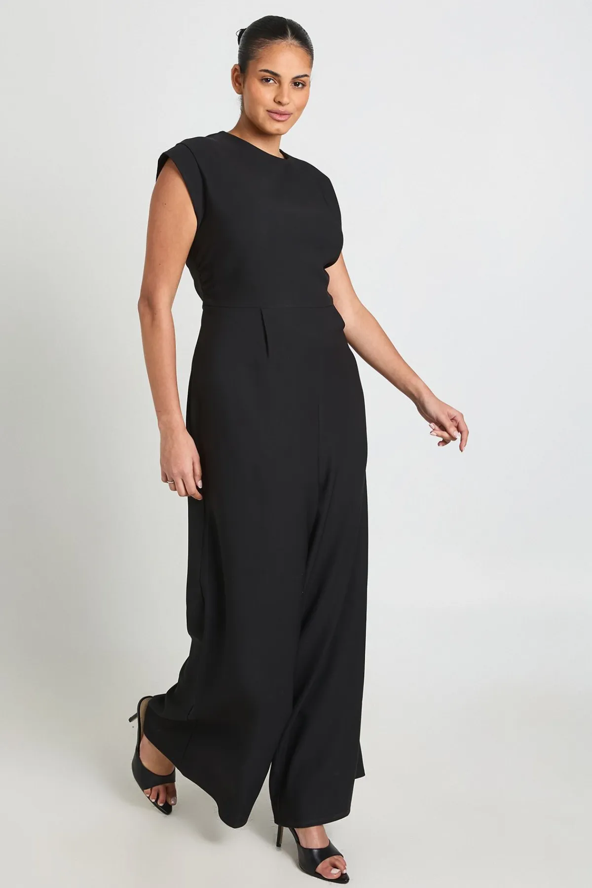 boohoo Combinaison Grande Taille À Jambes Larges Avec Taille Froncée<Femme Combinaisons Et Combishorts