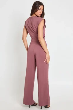 Combinaison Jambes Larges Avec Taille Froncée
