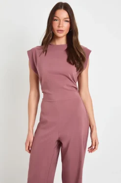 Combinaison Jambes Larges Avec Taille Froncée
