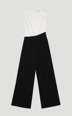 KarenMillen Combinaison Jambes Larges à Col Asymétrique Coupe Souple Ajustée<Femme Tailleurs|Robes Mi-Longues