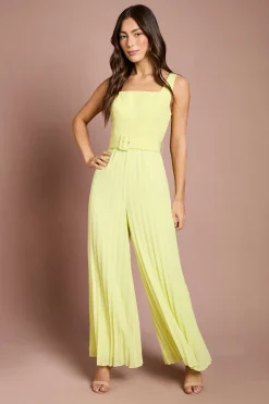 Combinaison Jambes Larges Plissée Avec Détails De Coutures