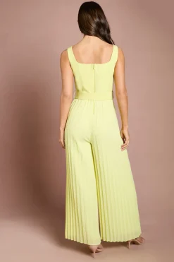 Combinaison Jambes Larges Plissée Avec Détails De Coutures