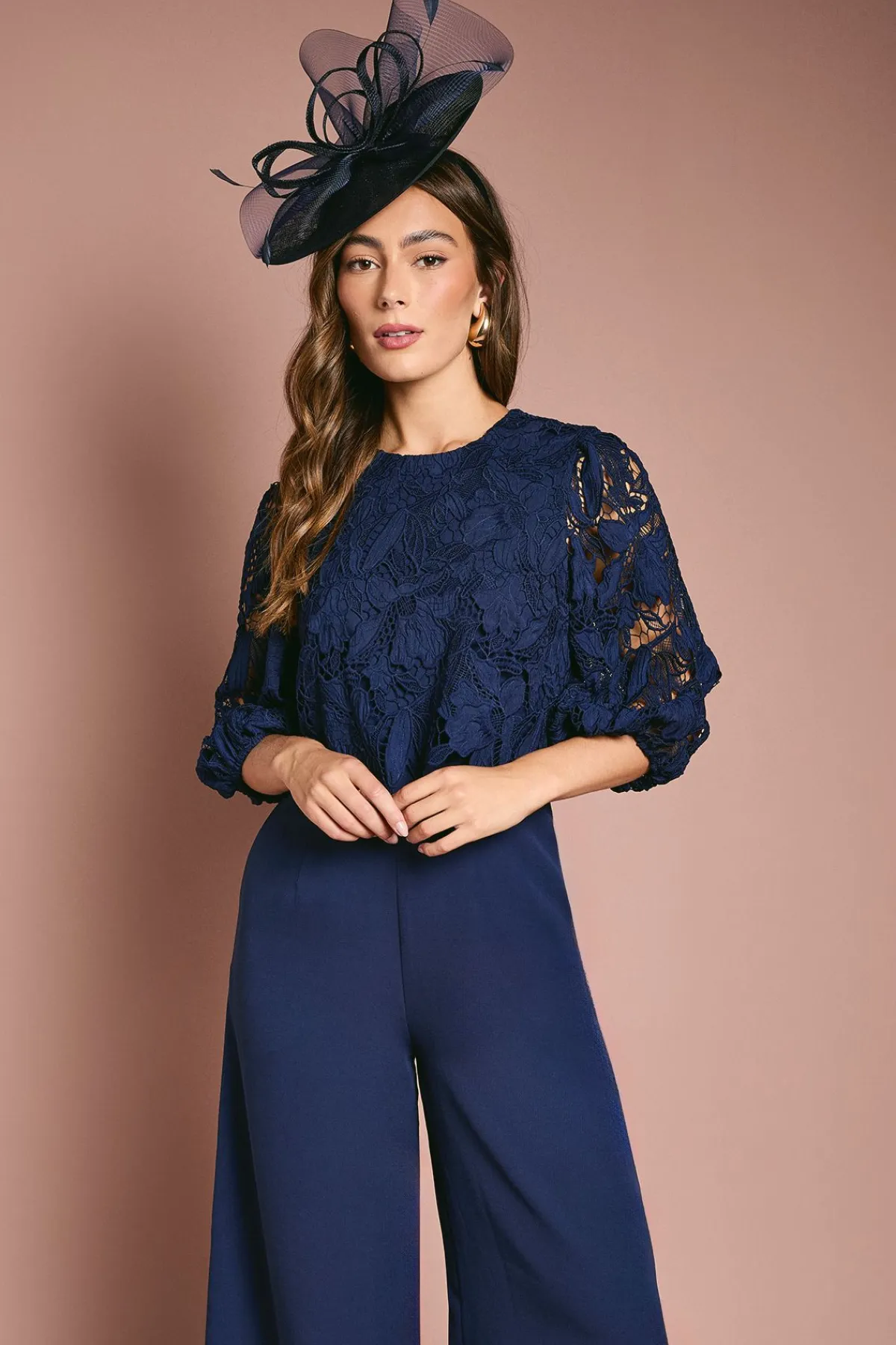 Coast Combinaison Jambes Larges à Superposition de Dentelle<Femme Satin Et Dentelle|Combinaisons Et Combishorts