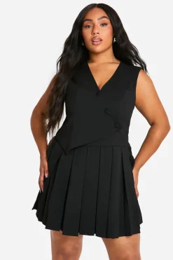 Combinaison-jupe courte plissée sur mesure pour grandes tailles