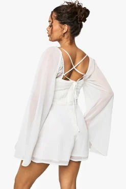 boohoo Combinaison à manches longues en chiffon plissé<Femme Combinaisons Et Combishorts
