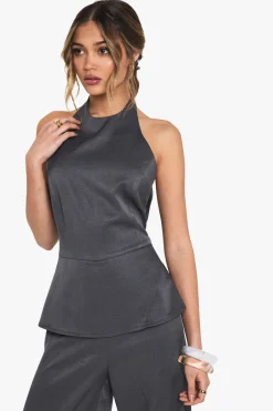 Combinaison-pantalon avec gilet ajusté à col montant