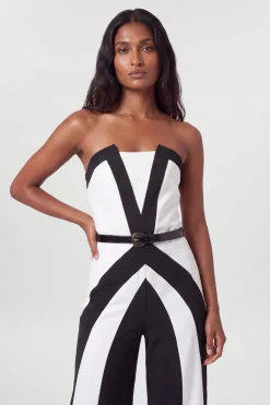 KarenMillen Combinaison-pantalon Bandeau Ajustée En Maille Stretch À Blocs De Couleur<Femme Combinaisons Et Combishorts