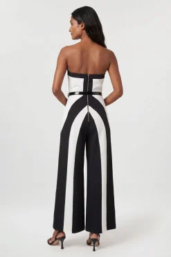 KarenMillen Combinaison-pantalon Bandeau Ajustée En Maille Stretch À Blocs De Couleur<Femme Combinaisons Et Combishorts