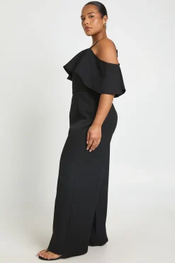 boohoo Combinaison-pantalon Bardot À Volants Grande Taille<Femme Combinaisons Et Combishorts