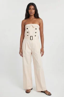 Combinaison-pantalon Bustier En Coton Façon Trench Tailleur Petite