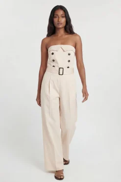 Combinaison-pantalon Bustier En Coton Façon Trench Tailleur Petite