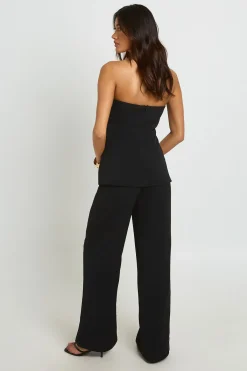 boohoo Combinaison-pantalon Bustier À Jambes Larges Ajustée<Femme Combinaisons Et Combishorts
