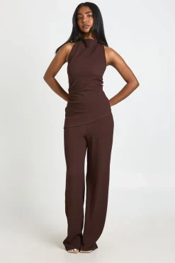 boohoo Combinaison Pantalon Double Épaisseur À Col Bénitier Texturé<Femme Combinaisons Et Combishorts