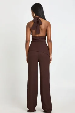 boohoo Combinaison Pantalon Double Épaisseur À Col Bénitier Texturé<Femme Combinaisons Et Combishorts