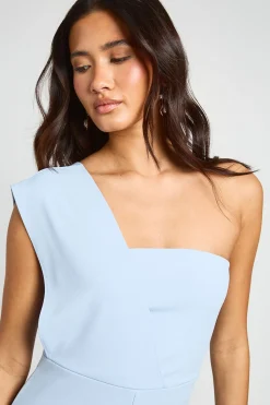 boohoo Combinaison Pantalon Jambe Droite Avec Détail Drapé Asymétrique Une Épaule<Femme Combinaisons Et Combishorts