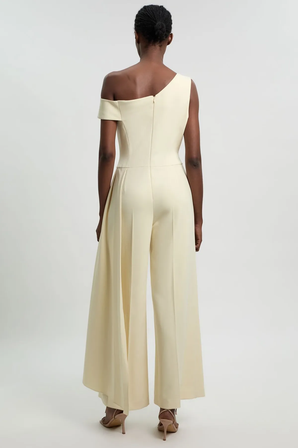 KarenMillen Combinaison-pantalon Jambe Large Col Asymétrique En Tissu Stretch Compact<Femme Combinaisons Et Combishorts