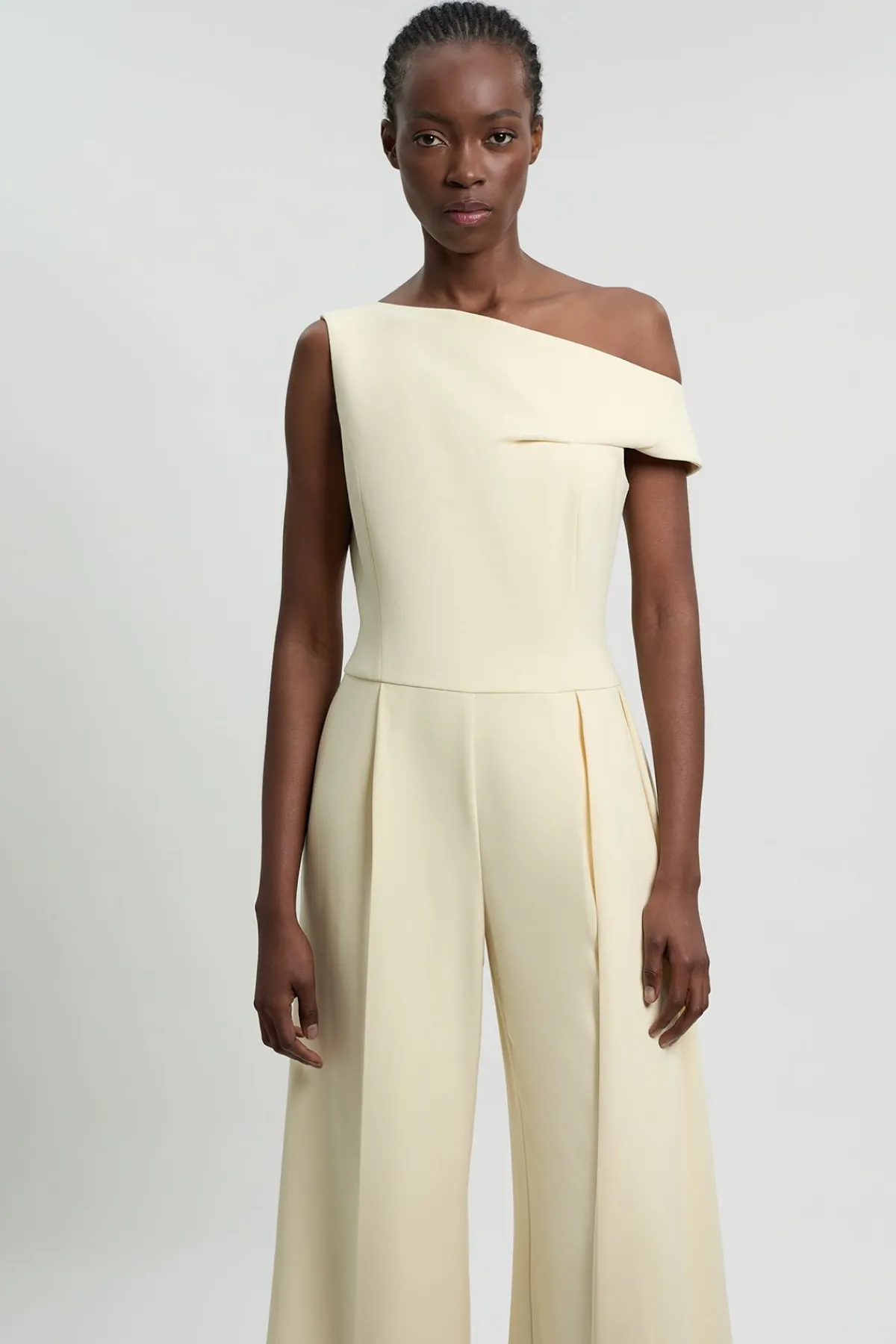 KarenMillen Combinaison-pantalon Jambe Large Col Asymétrique En Tissu Stretch Compact<Femme Combinaisons Et Combishorts