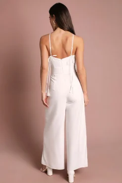 Combinaison-pantalon À Jambe Large Plissée Avec Corsage