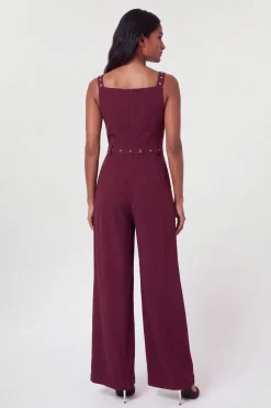 Combinaison-pantalon Kilt Plissée En Crêpe Ajusté
