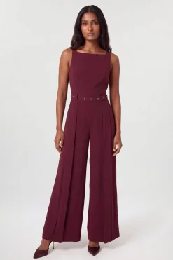 Combinaison-pantalon Kilt Plissée En Crêpe Ajusté