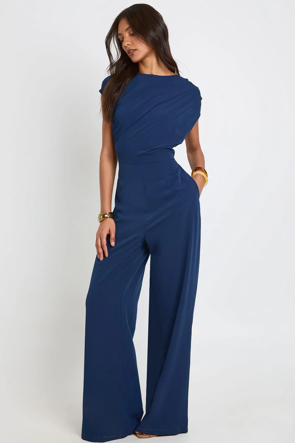 Combinaison Pantalon Large Asymétrique Pour Grandes Tailles