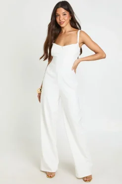boohoo Combinaison Pantalon Large Avec Armatures Et Détails De Coutures<Femme Combinaisons Et Combishorts