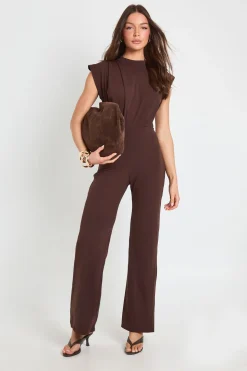 Combinaison-pantalon Large À Détails De Plis Ajustée
