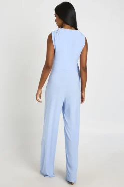 boohoo Combinaison Pantalon Large À Drapé Frontal Toucher Doux<Femme Combinaisons Et Combishorts