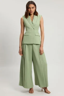 KarenMillen Combinaison-pantalon Large En Crêpe Tailleur À Plis Asymétriques<Femme Combinaisons Et Combishorts